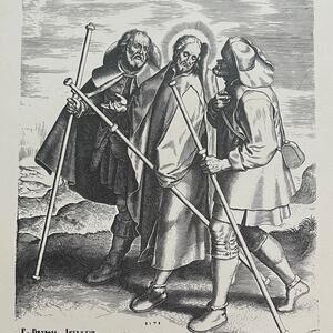 Bruegel, Jesus and Disciples on Road to Emmaus, Print, Bookplate, ~ 241229-WH 70